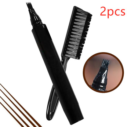 Mustache Pen With Brush  New Four-pronged Beard Pen