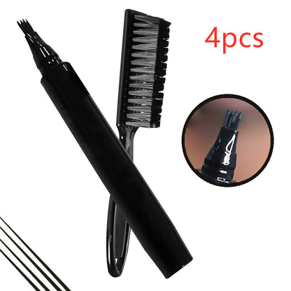 Mustache Pen With Brush  New Four-pronged Beard Pen