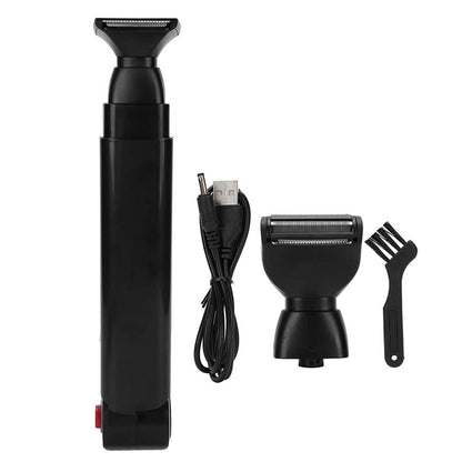 Electric Back Hair Shaver Trimmer Machine Long Handle USB Folding