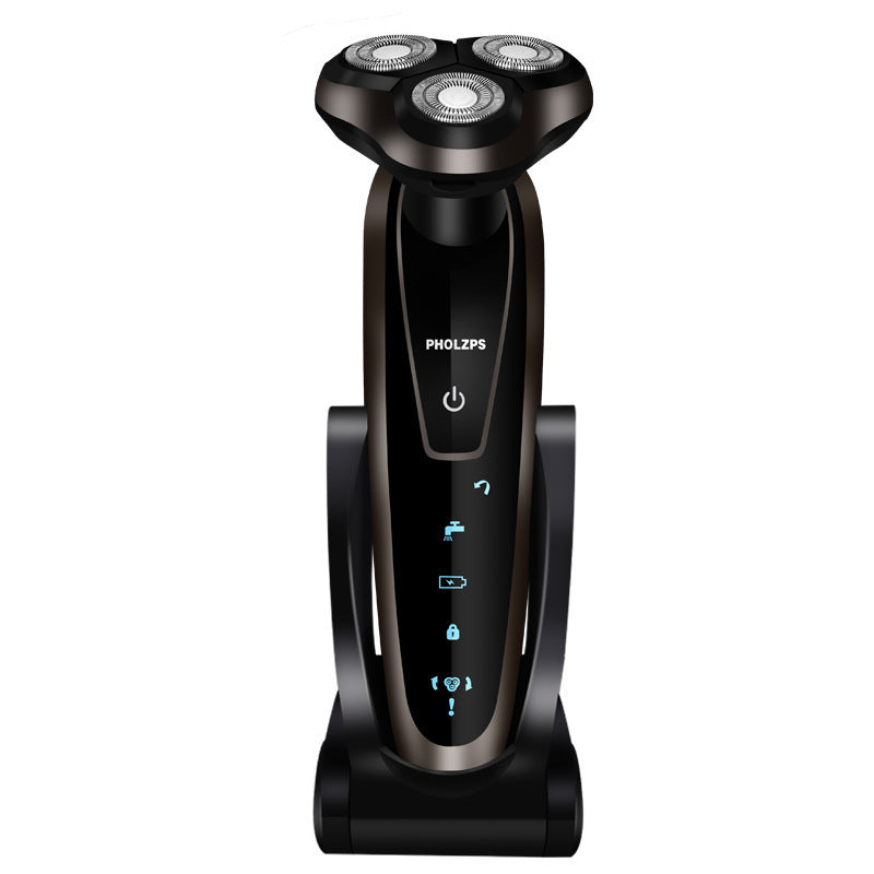 Three Blade Razer Electric Razor Full Body Washable Floating Three-Blade Razor Rechargea ...