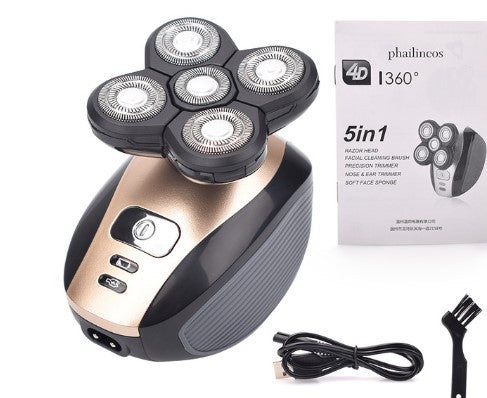 5-Head Electric Shaver 5-In-1 Rechargeable Razor