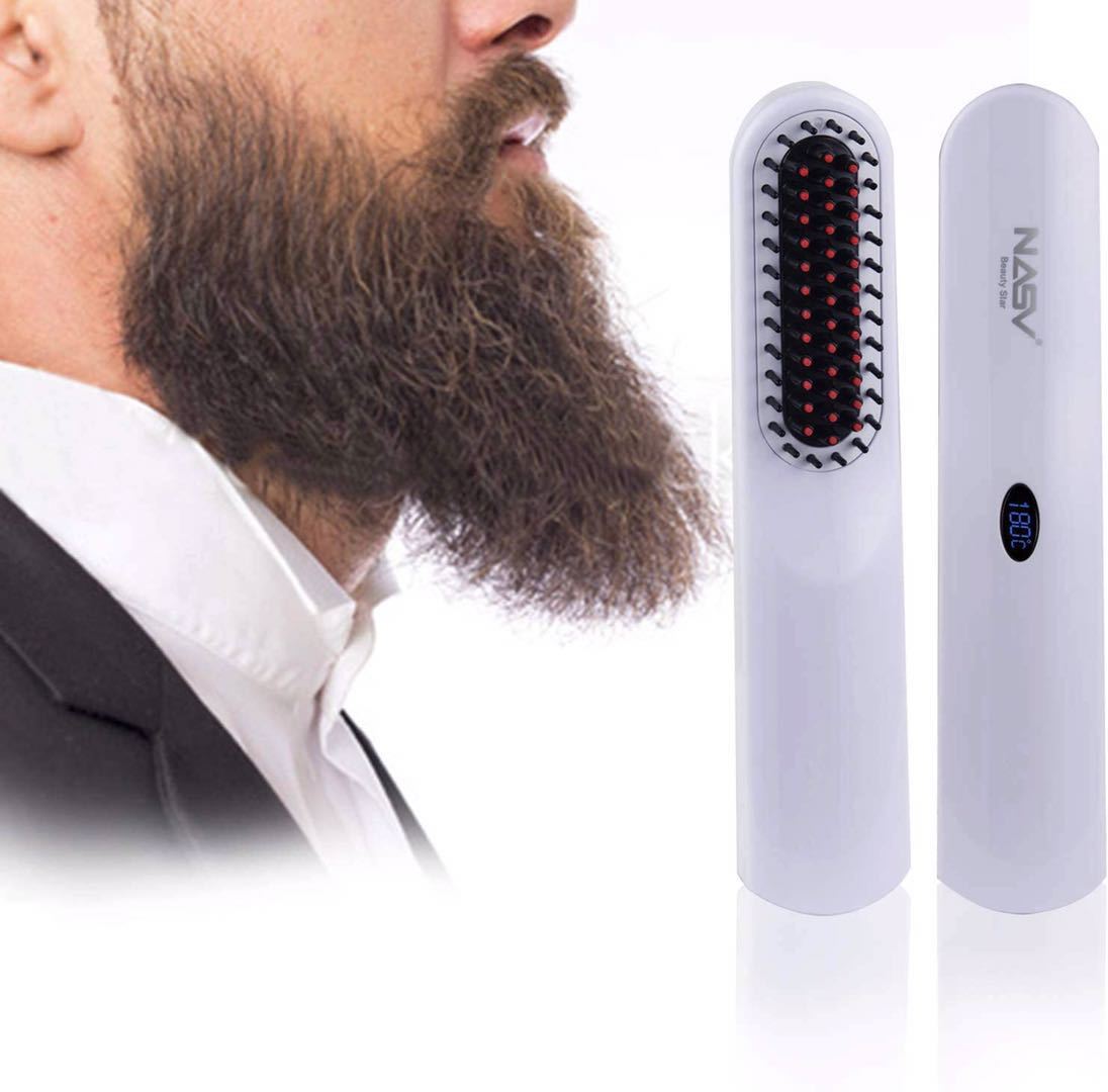 Straight Hair And Beard Hairstyles Comb Straightener USB Charging ...