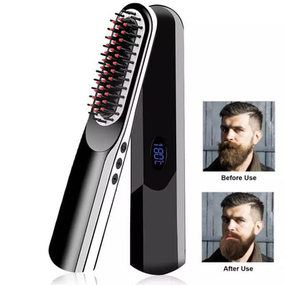 Straight Hair And Beard Hairstyles Comb Straightener USB Charging