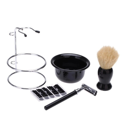 4 In 1 Men's Razor Set Male Facial Beard Cleaning Shaving Brush Bowl