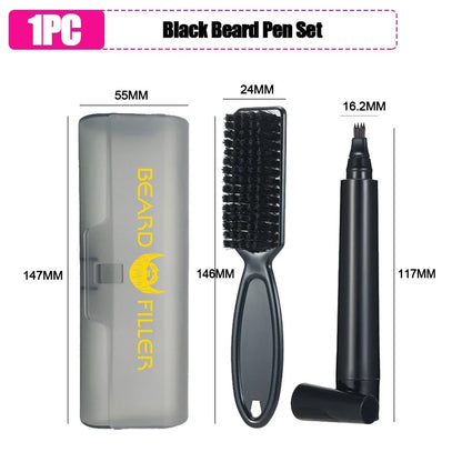 Travel Business Trip Plastic Box Four Jaw Beard Pen