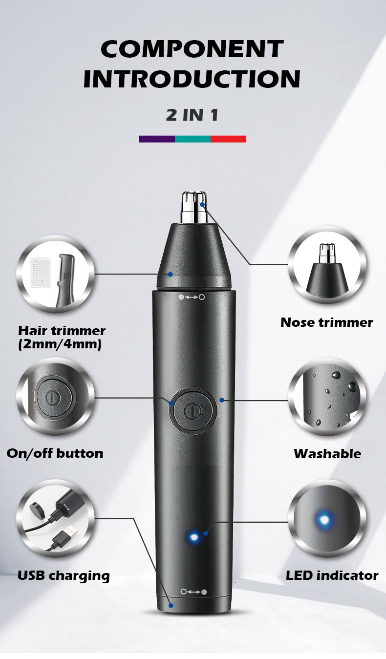 New Two-in-one Men's Nose Hair Trimming Cleaner
