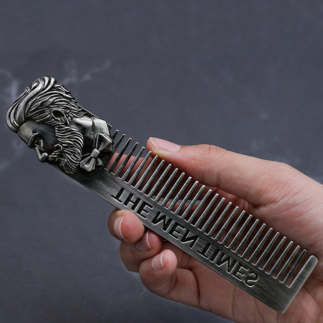 Electroplated bronze wide-tooth back comb