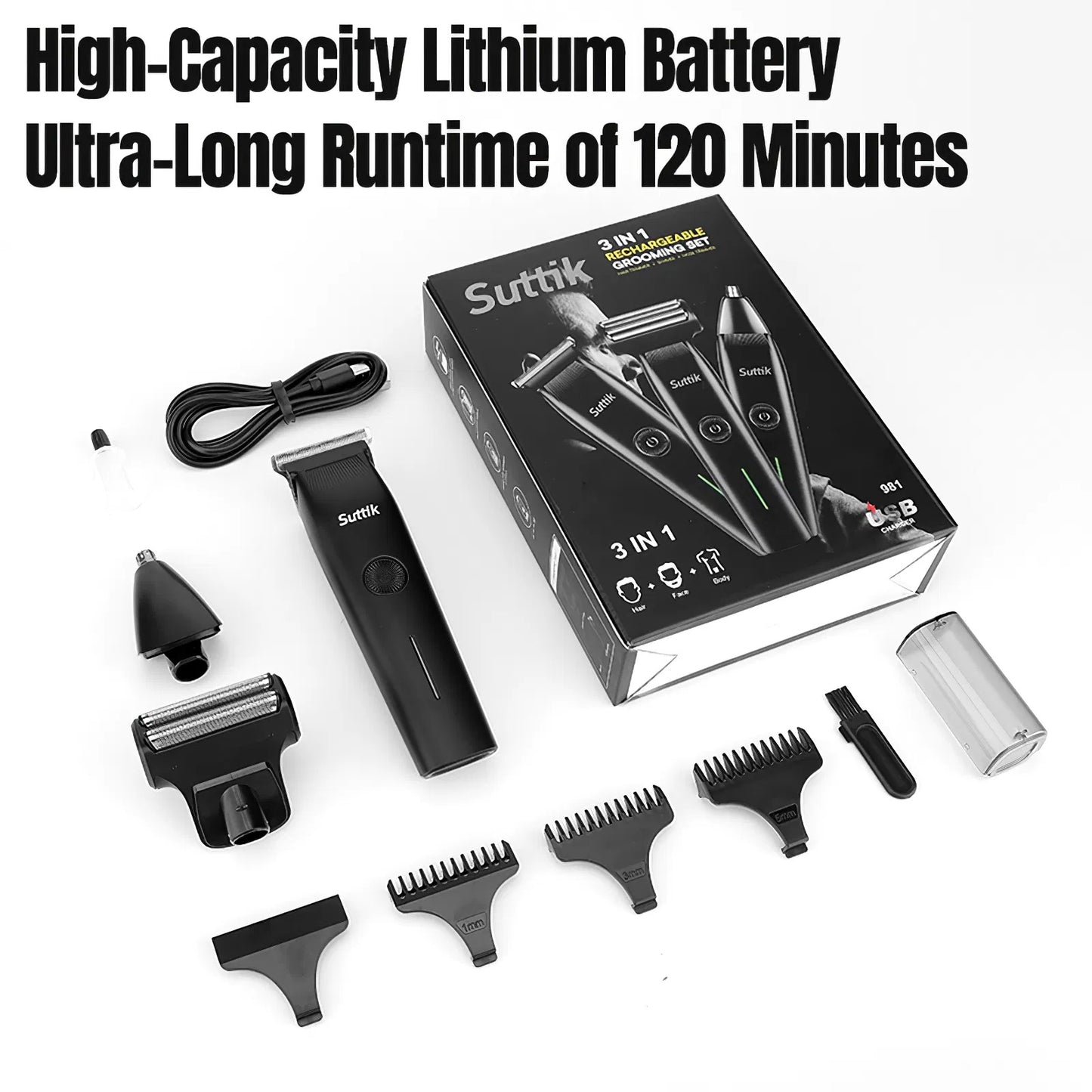 Beard Trimmer, 3 In 1 Hair Clippers