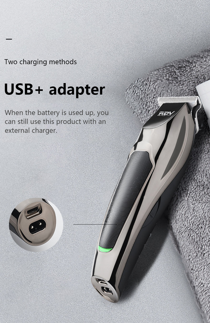 V30 Professional Waterproof Hair TrimmerDisplay Men's Hair Clipper