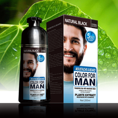 Natural Beard Hair Dying Shampoo Long Lasting Black Beard Dye Shampoo