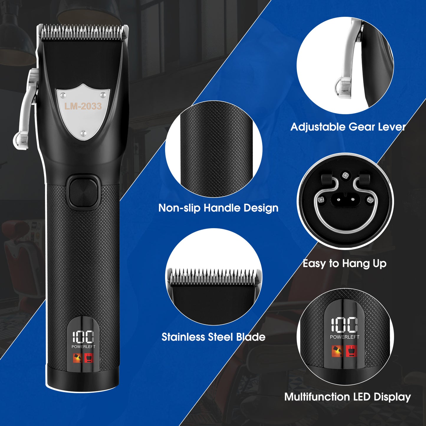 Hair Clippers For Men, Professional Cordless Beard Trimmer Set