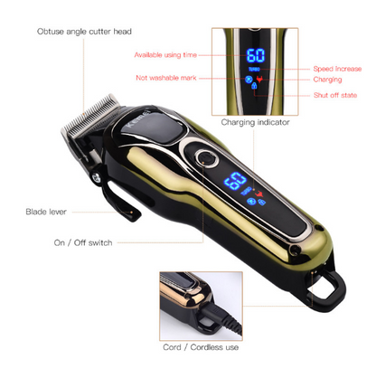 Professional Kemei Hair Clipper Rechargeable Electric Beard Trimmer