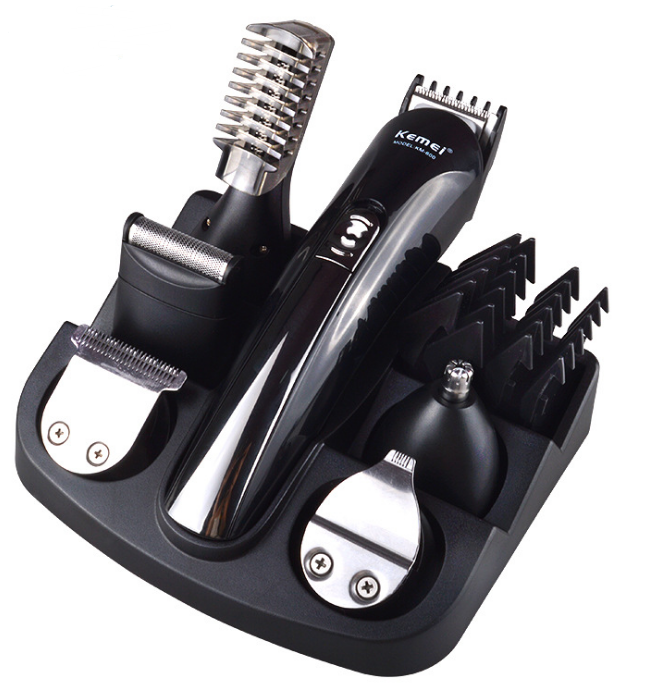 Kemei 6 in 1 Rechargeable Hair Trimmer Titanium Hair Clipper