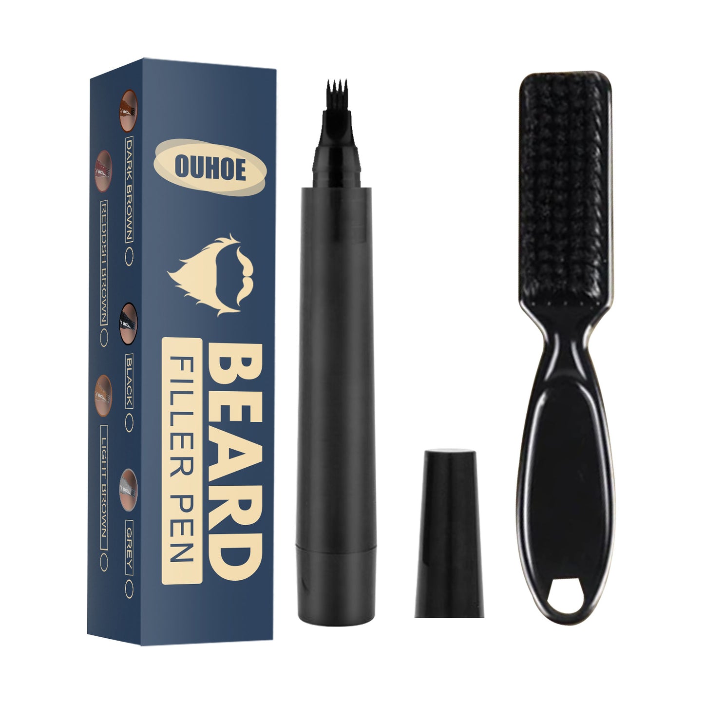 Beard Pencil Filler Beard Filling Pen Kit Barber Pencil With Brush