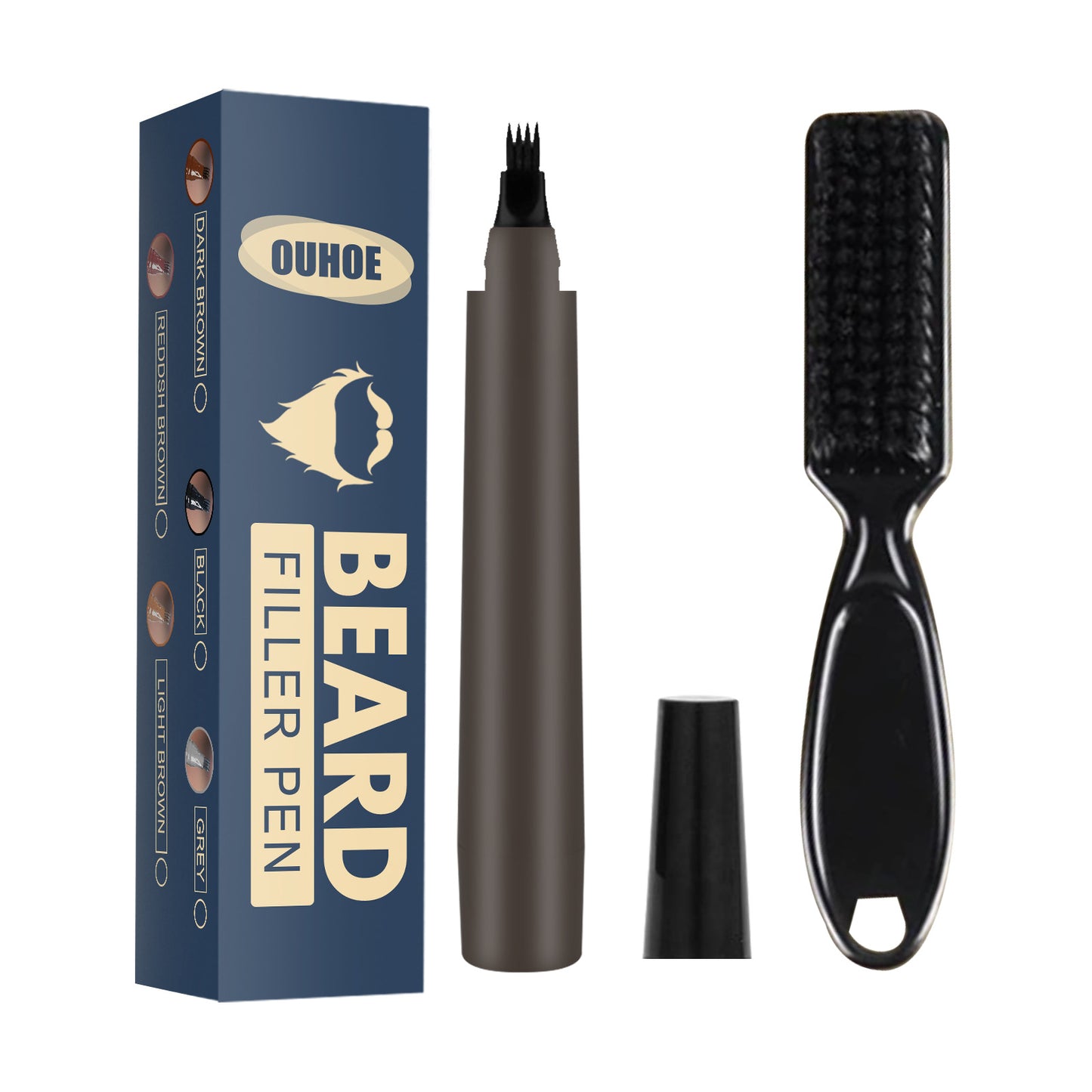 Beard Pencil Filler Beard Filling Pen Kit Barber Pencil With Brush