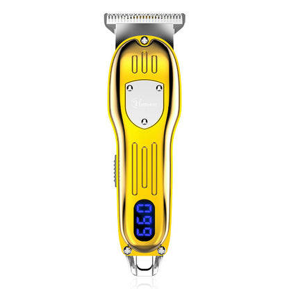 Retro Men's LCD Digital Display Hair Clipper Engraving Electric