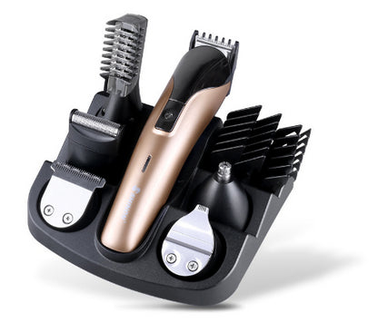 Kemei 6 in 1 Rechargeable Hair Trimmer Titanium Hair Clipper