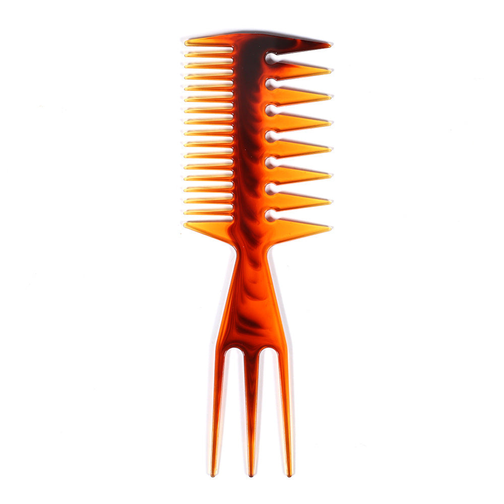 Brosse  Cheveux Dents Largespeigne Double Face,Couleur Ambre, Pour Salon De Coiffure