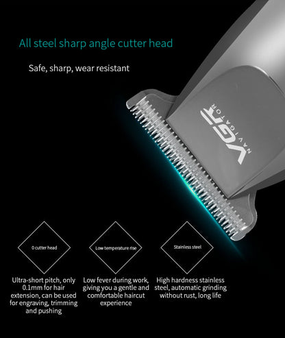 V30 Professional Waterproof Hair TrimmerDisplay Men's Hair Clipper