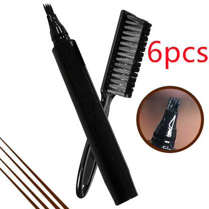 Mustache Pen With Brush  New Four-pronged Beard Pen