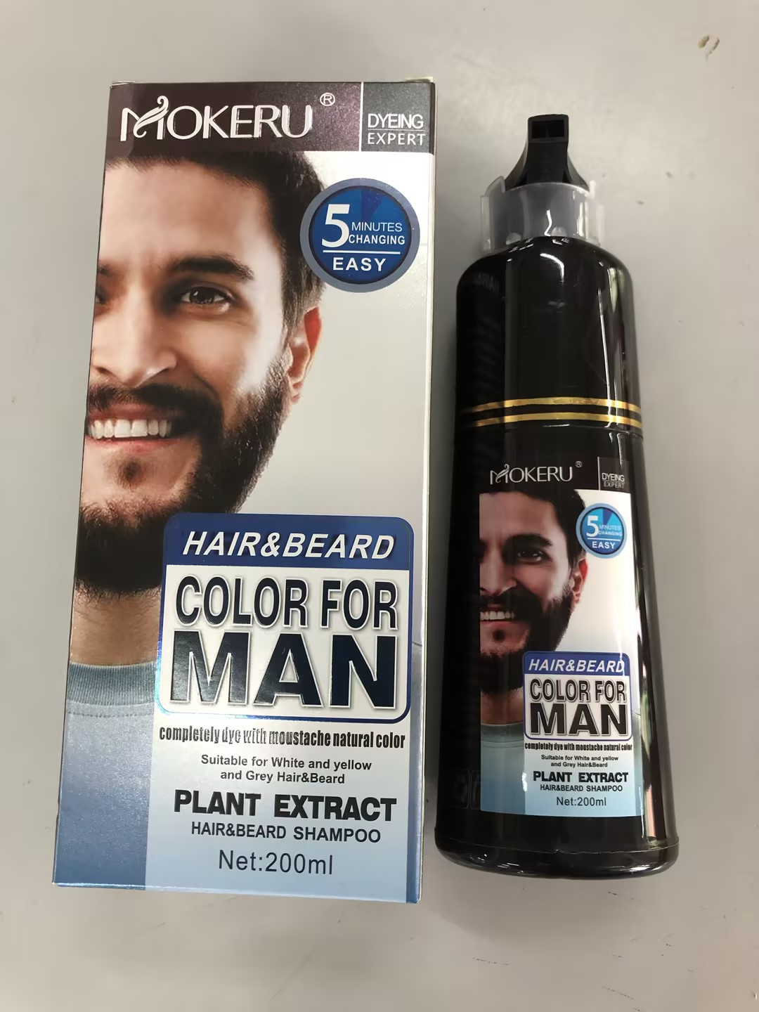 Natural Beard Hair Dying Shampoo Long Lasting Black Beard Dye Shampoo
