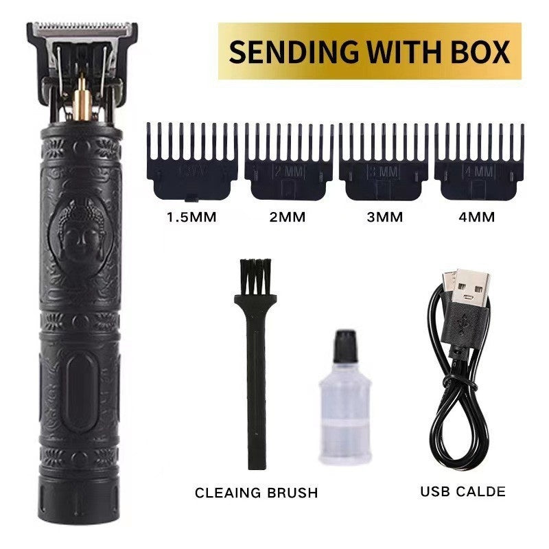 Cross-border T9 Carving Electric Hair Clipper Retro Oil Head Electric Clipper Feilong Barber Shop