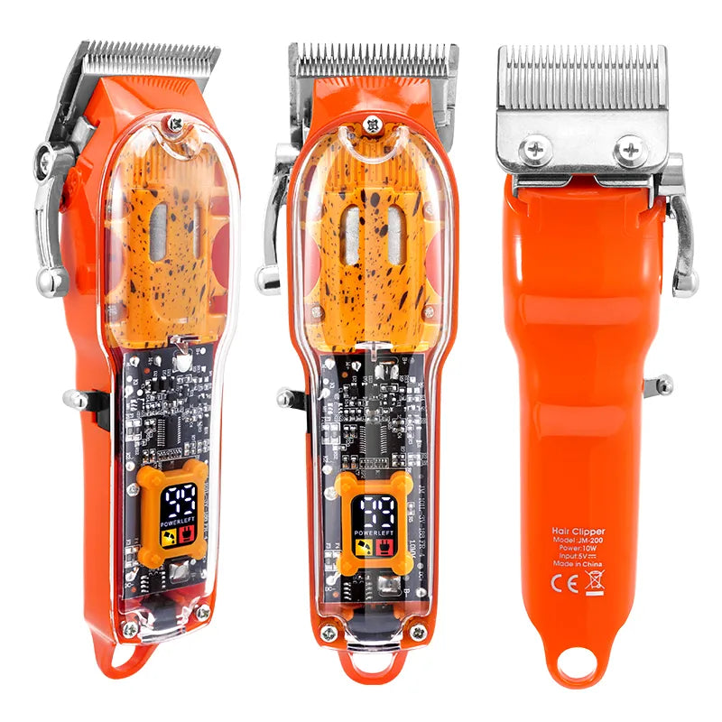 Professional Transparent Cover Hair Clipper for Men Electric Hair Trimmer