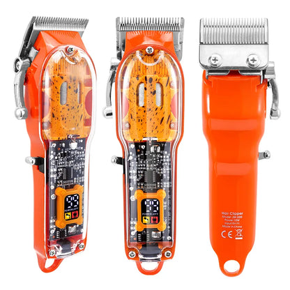 Professional Transparent Cover Hair Clipper for Men Electric Hair Trimmer