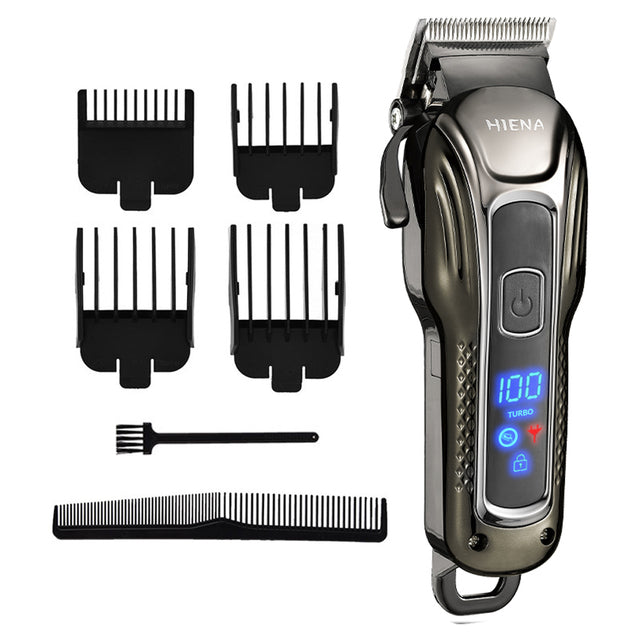 Hiena Hair Scissors LCD Digital Display Professional Hair Clipper Razor Fader