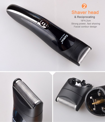 Kemei 6 in 1 Rechargeable Hair Trimmer Titanium Hair Clipper