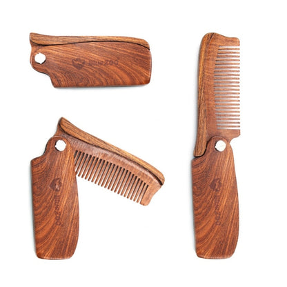 Folding Comb +PU Leather Bag, Hair And Beard Comb