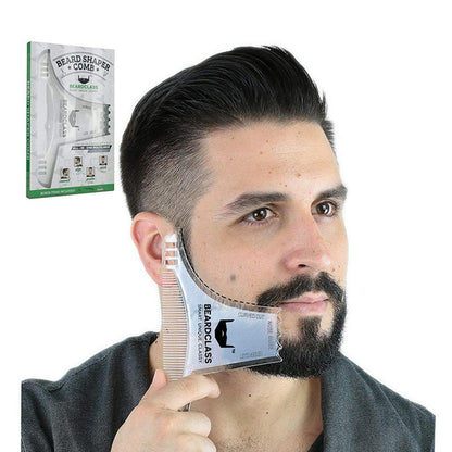 Beard Comb for Men Plastic Grooming Tool Purple Green White 15 to 20 cm Size 17.5 x 10.2 x 0.1