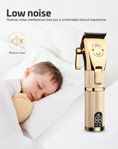 Rechargeable Universal Knife Electric Clipper Gold LCD Display