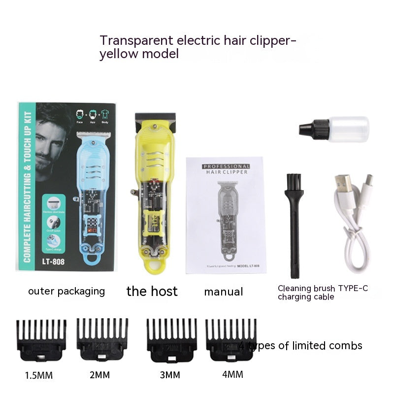 Engraving Oil Head Professional Transparent Electric Hair Clipper