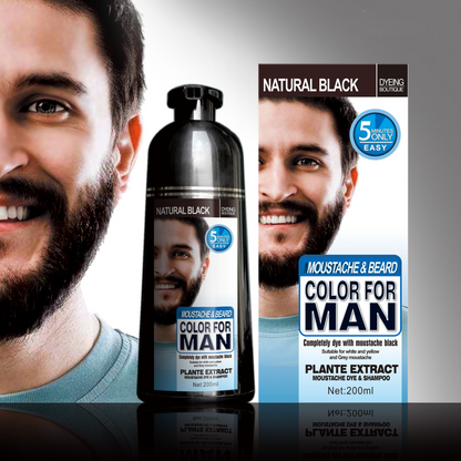 Natural Beard Hair Dying Shampoo Long Lasting Black Beard Dye Shampoo