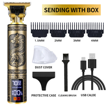 Buddha Head Dragon And Phoenix Hair Clipper Electric Push