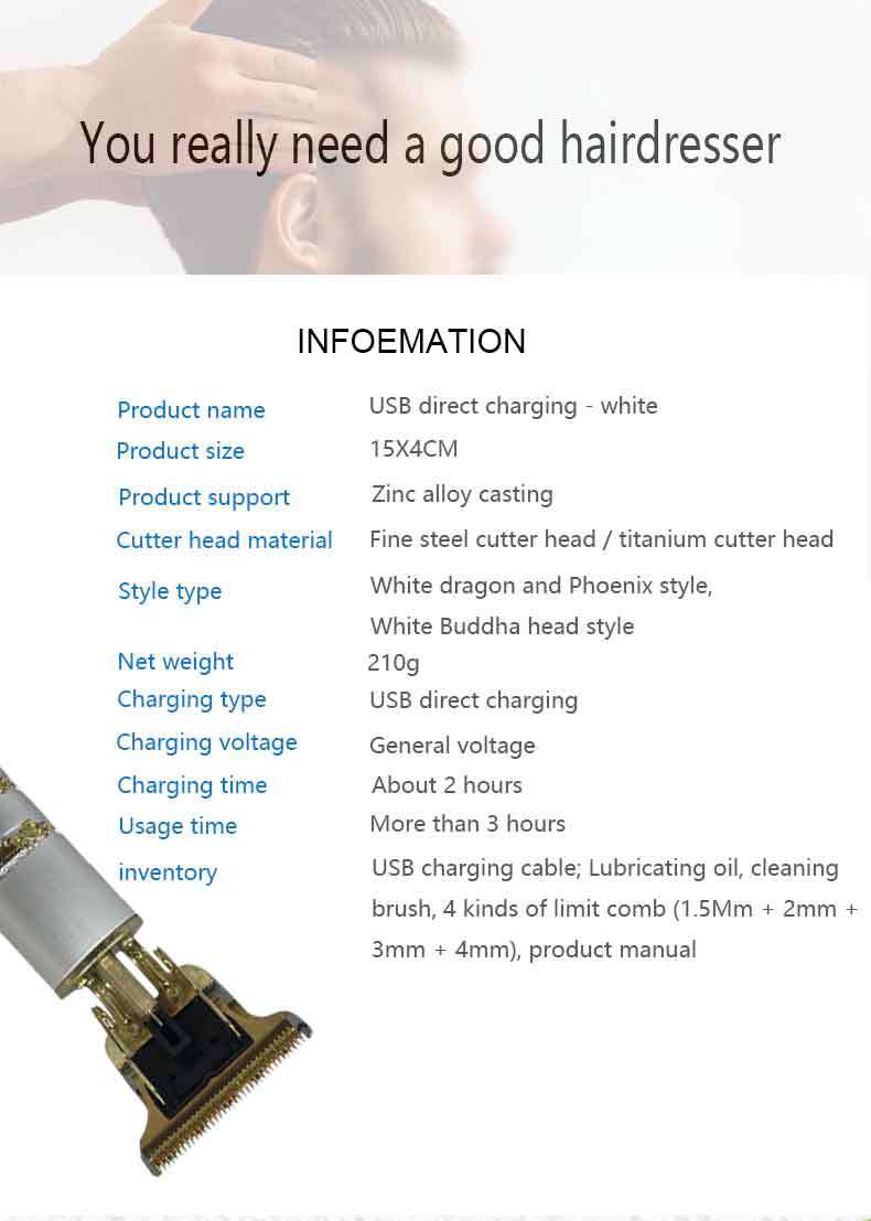 Electric Hair Clipper Razor Hair Salon Professional Electrical Hair Cutter