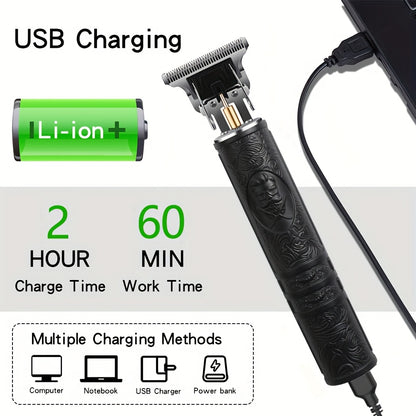 4 Pieces Electric Grooming Kit – Hair Clipper Foil Shaver Beard Trimmer Nose Trimmer