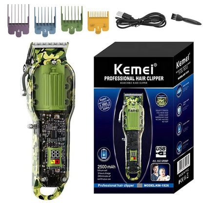 Transparent Camouflage USB Automatic Grinding Digital Display Electric Clipper