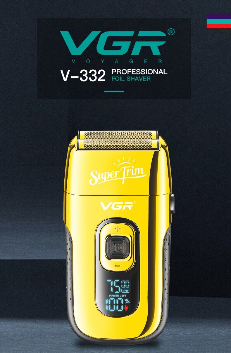 VGR Rechargeable 3-Speed Electric Shaver For Men Barber Hair Shaver