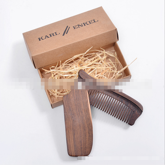 Folding comb beard comb black gold sandalwood