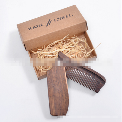 Folding comb beard comb black gold sandalwood