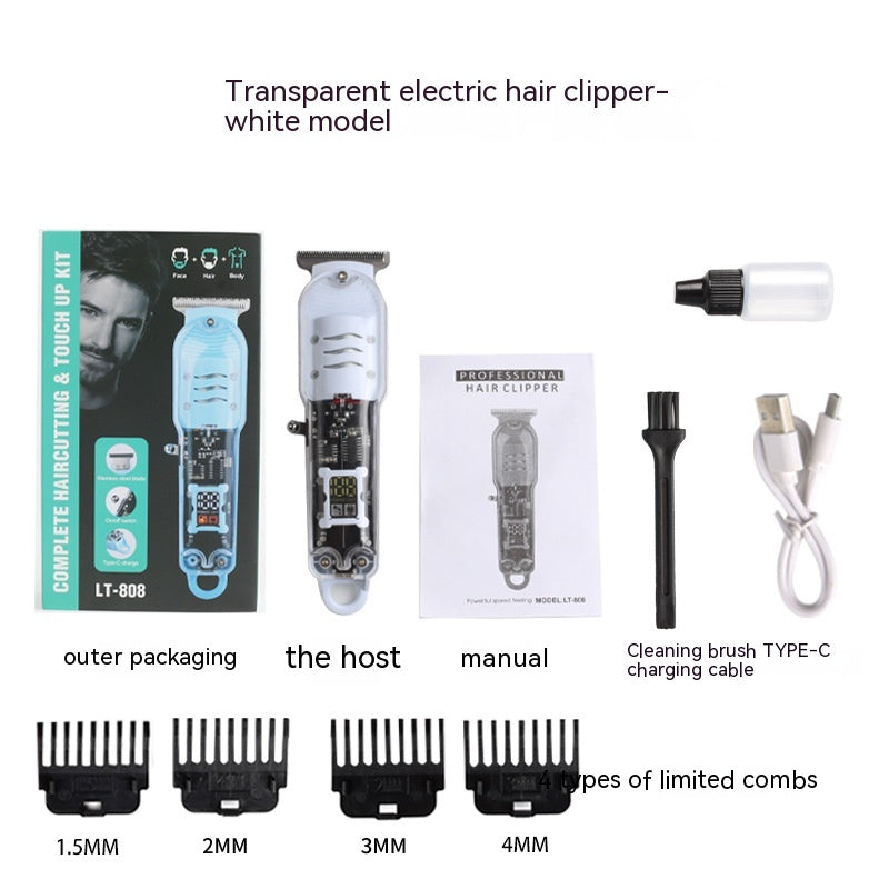 Engraving Oil Head Professional Transparent Electric Hair Clipper