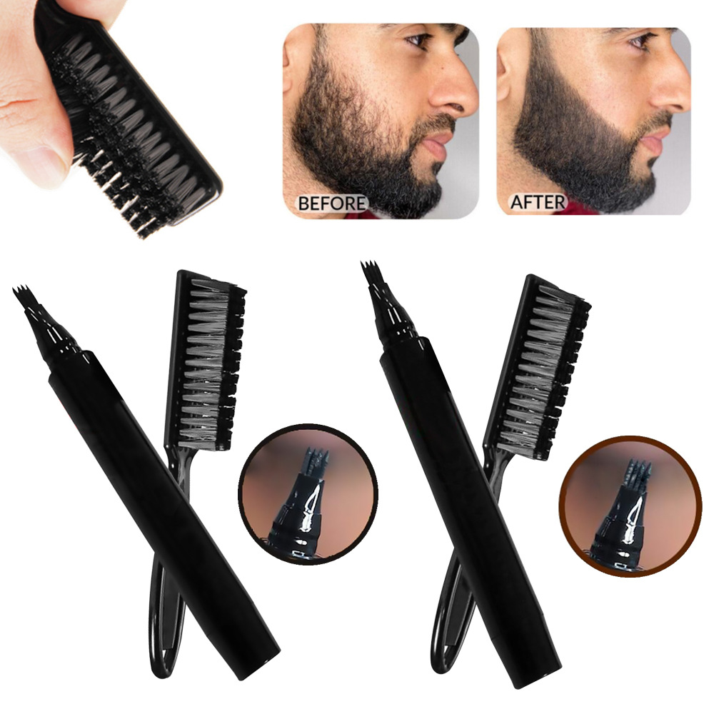 Waterproof Beard Pen Beard Filler Pencil And Brush Beard Enhancer Moustache