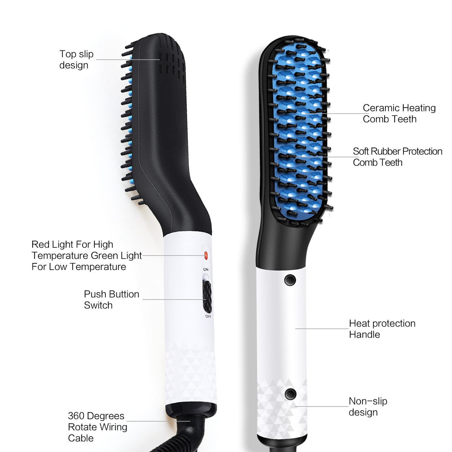 Hair Straightener Electric Iron Hair Brush Quickly Straighten