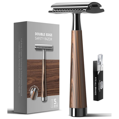 Men's Shaver Brushed Wooden Handle