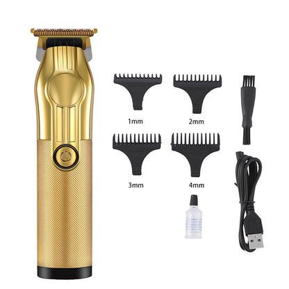 LCD Digital Display USB Charging Retro Oil Head Carving Hair Clipper