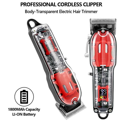 Professional Transparent Cover Hair Clipper for Men Electric Hair Trimmer