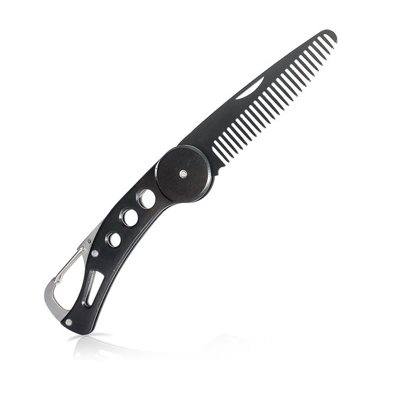 Men's Beard Mini Black Metal Folding Comb