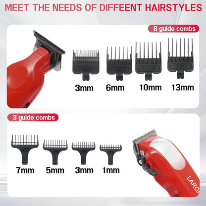 LARGNER 4-Piece Set For Men - Red Hair Clipper Trimmer